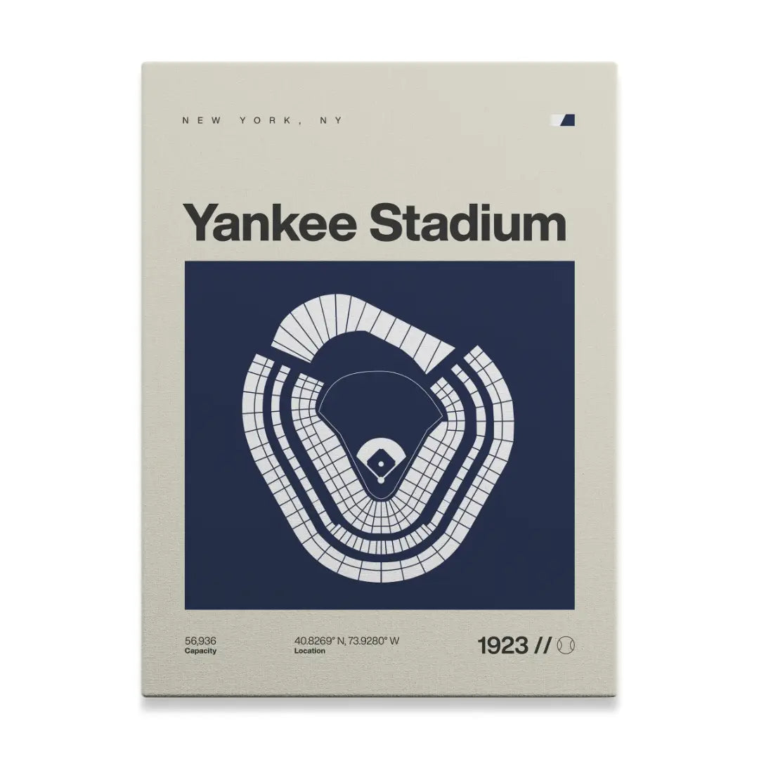 New York Baseball Retro Stadium Canvas Art