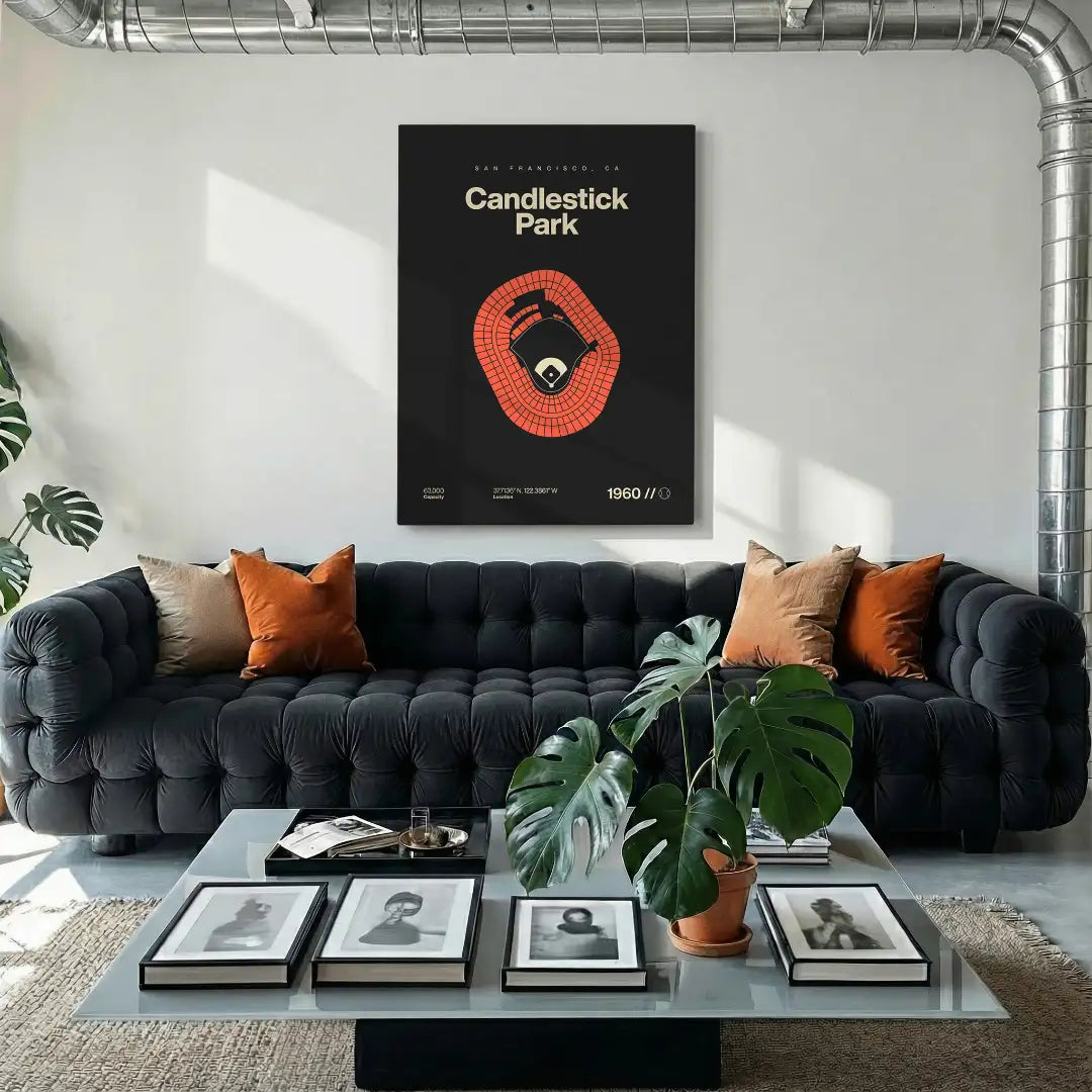 San Francisco Baseball Retro Stadium Bold Canvas Art