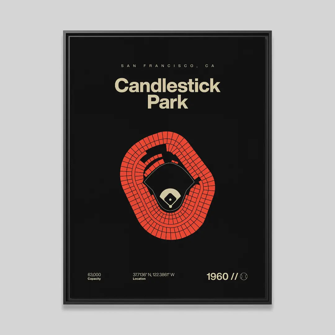 San Francisco Baseball Retro Stadium Bold Canvas Art