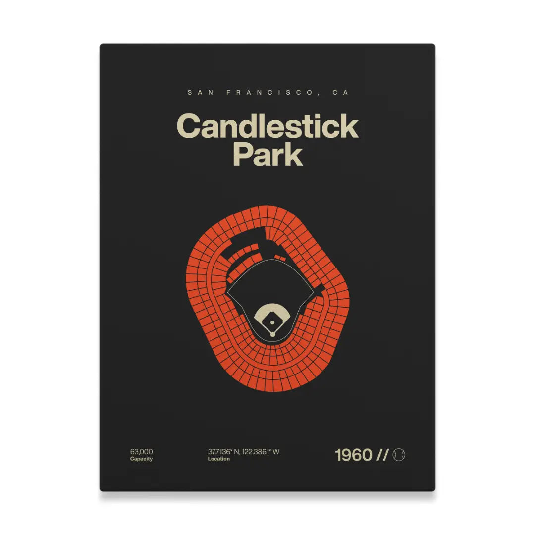 San Francisco Baseball Retro Stadium Bold Canvas Art
