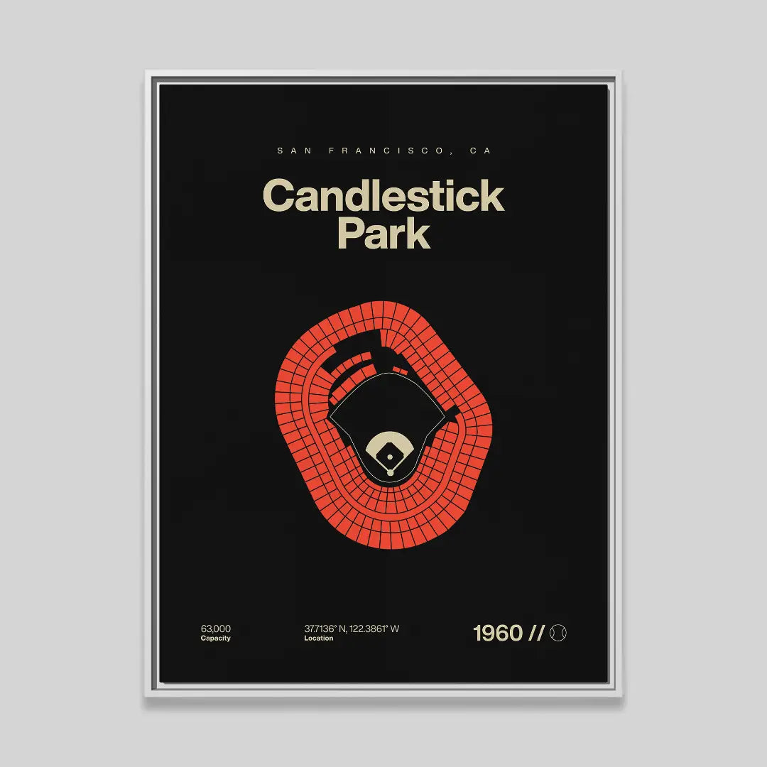 San Francisco Baseball Retro Stadium Bold Canvas Art