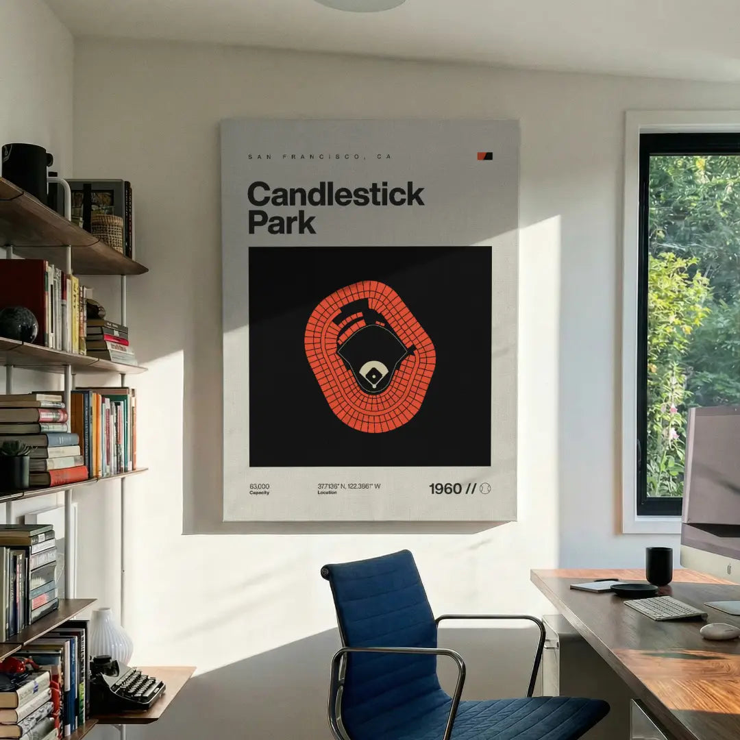 San Francisco Baseball Retro Stadium Canvas Art