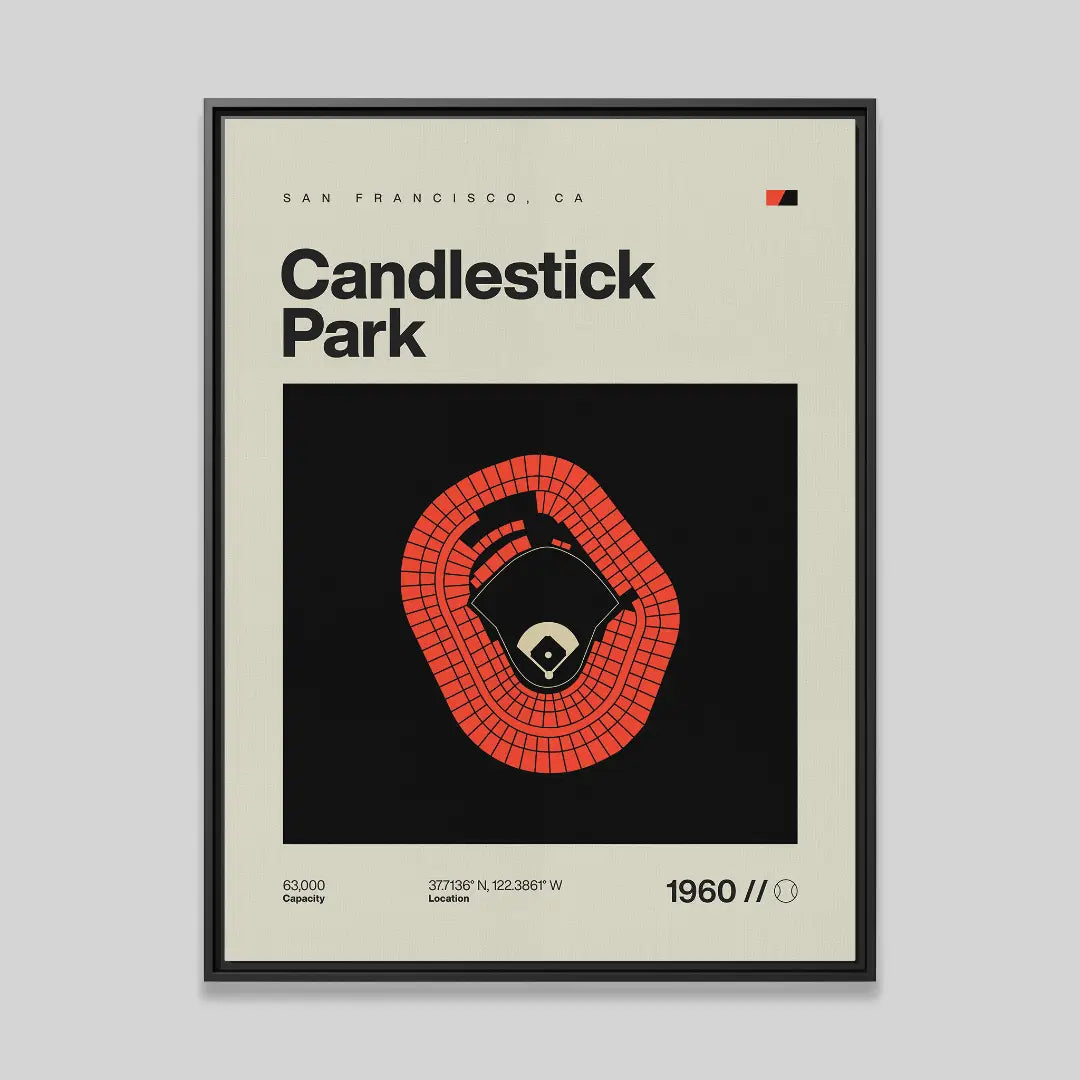 San Francisco Baseball Retro Stadium Canvas Art