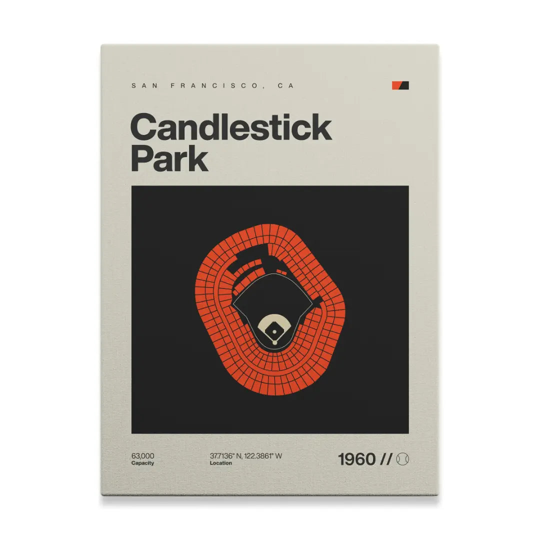 San Francisco Baseball Retro Stadium Canvas Art