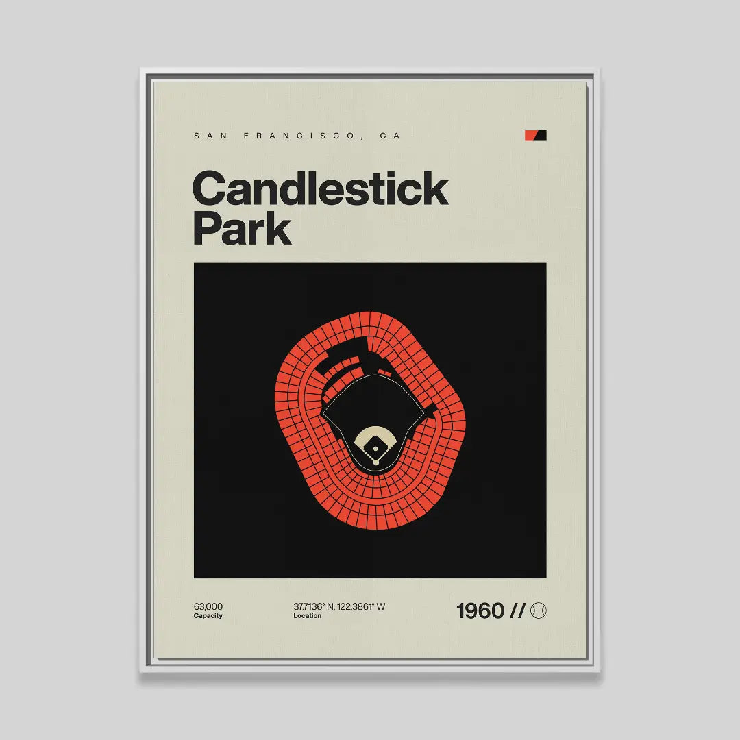 San Francisco Baseball Retro Stadium Canvas Art