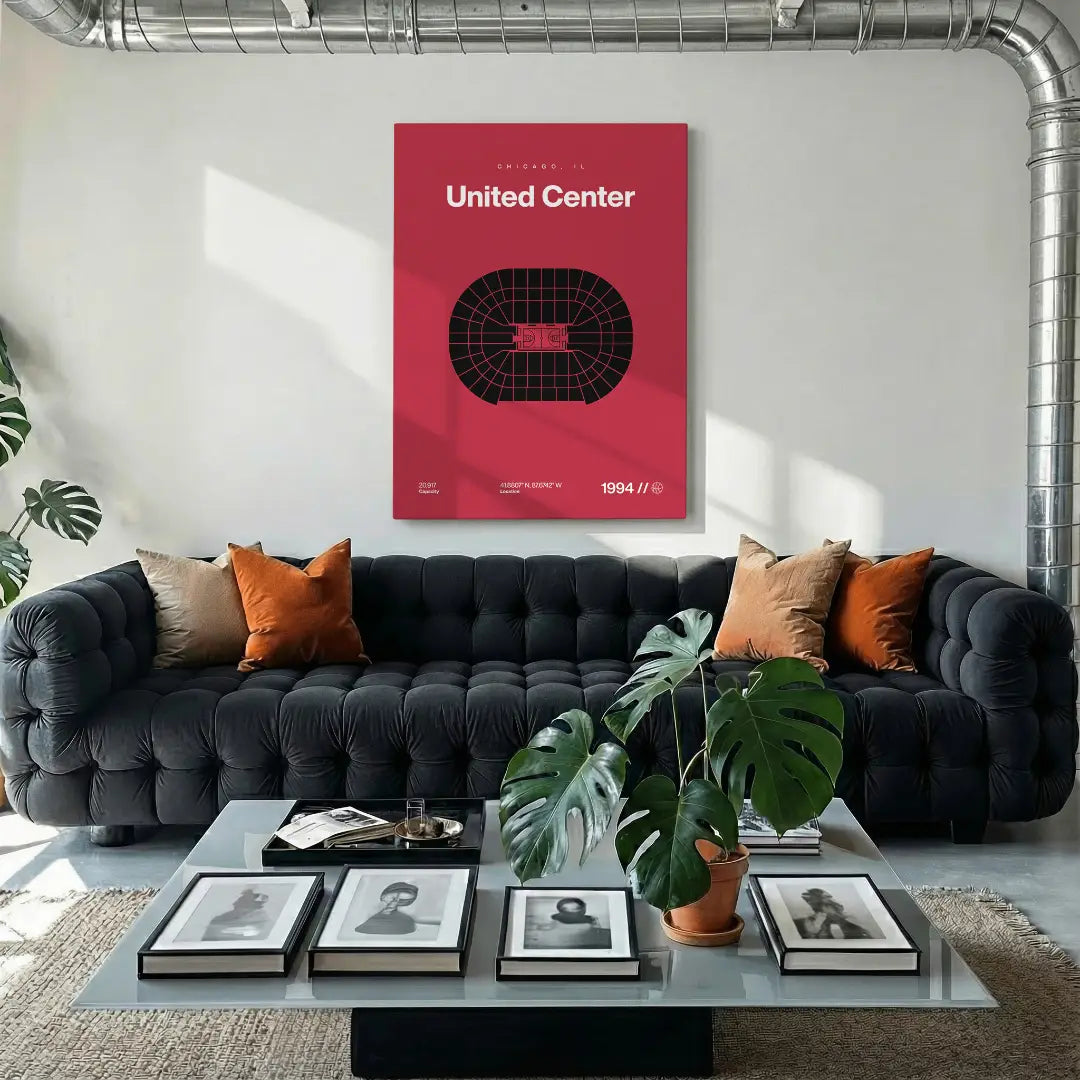 Chicago Basketball Arena Bold Canvas Art