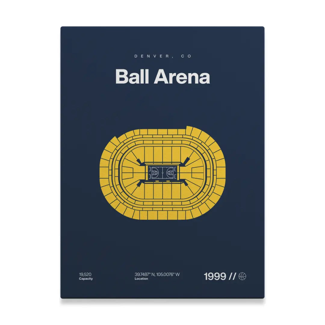Denver Basketball Arena Bold Canvas Art