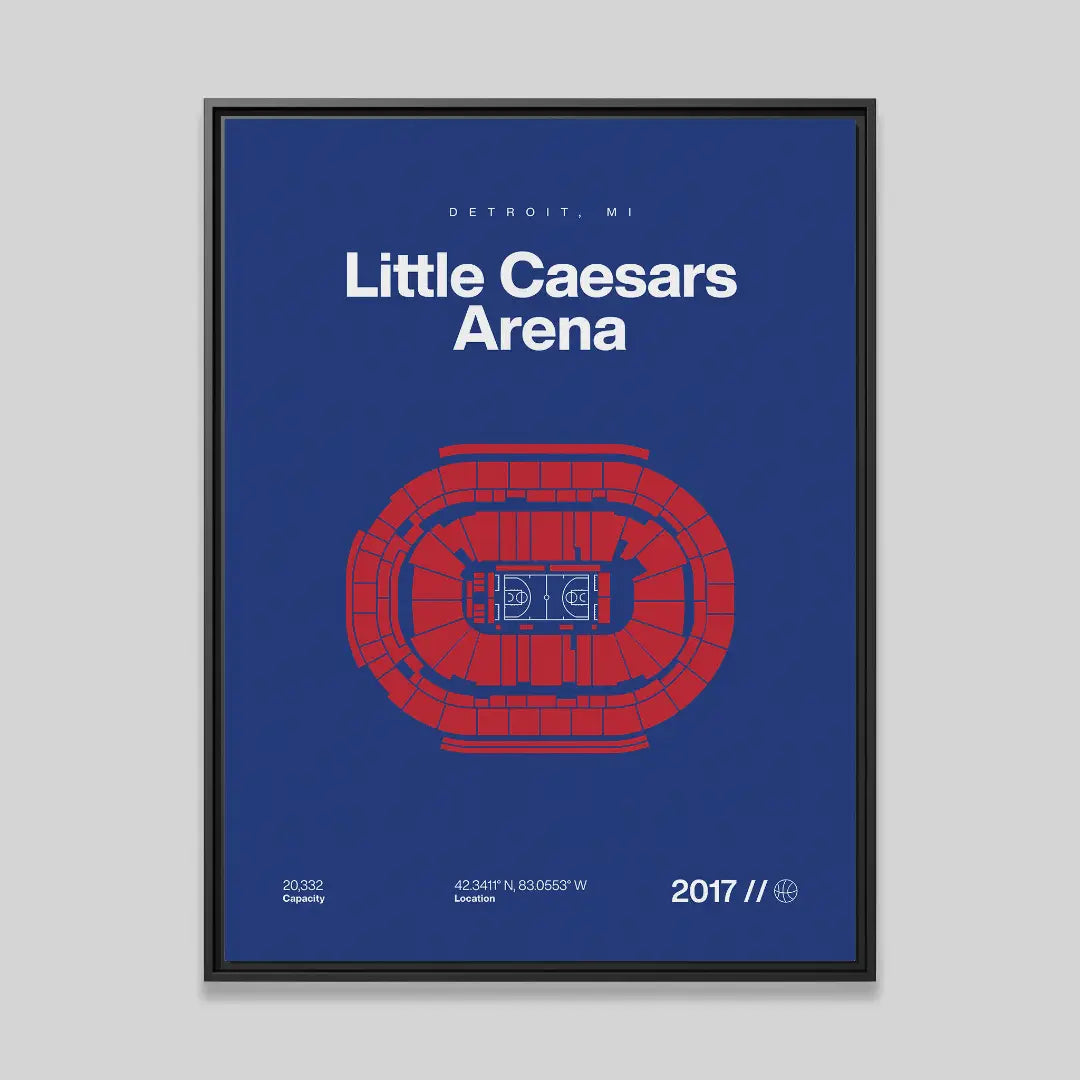 Detroit Basketball Arena Bold Canvas Art