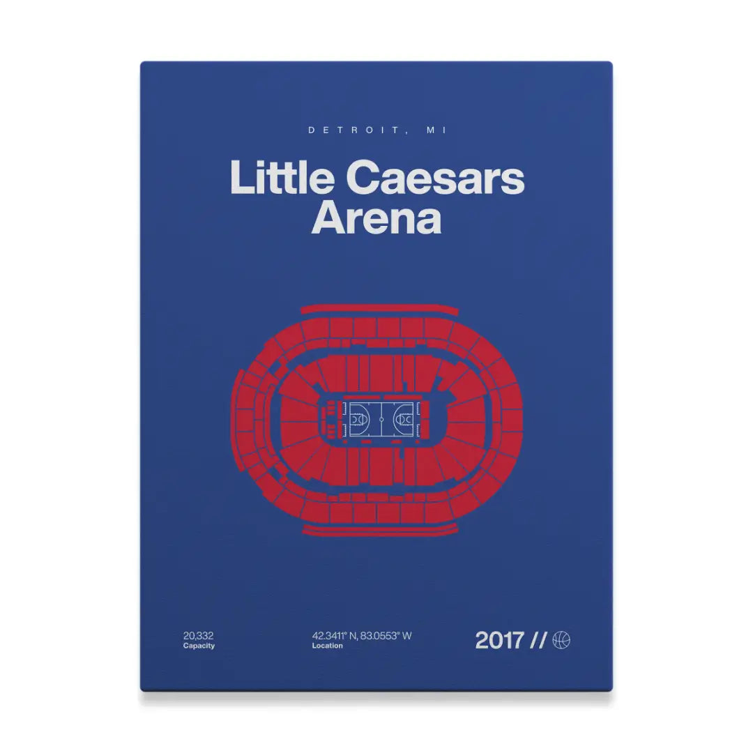 Detroit Basketball Arena Bold Canvas Art