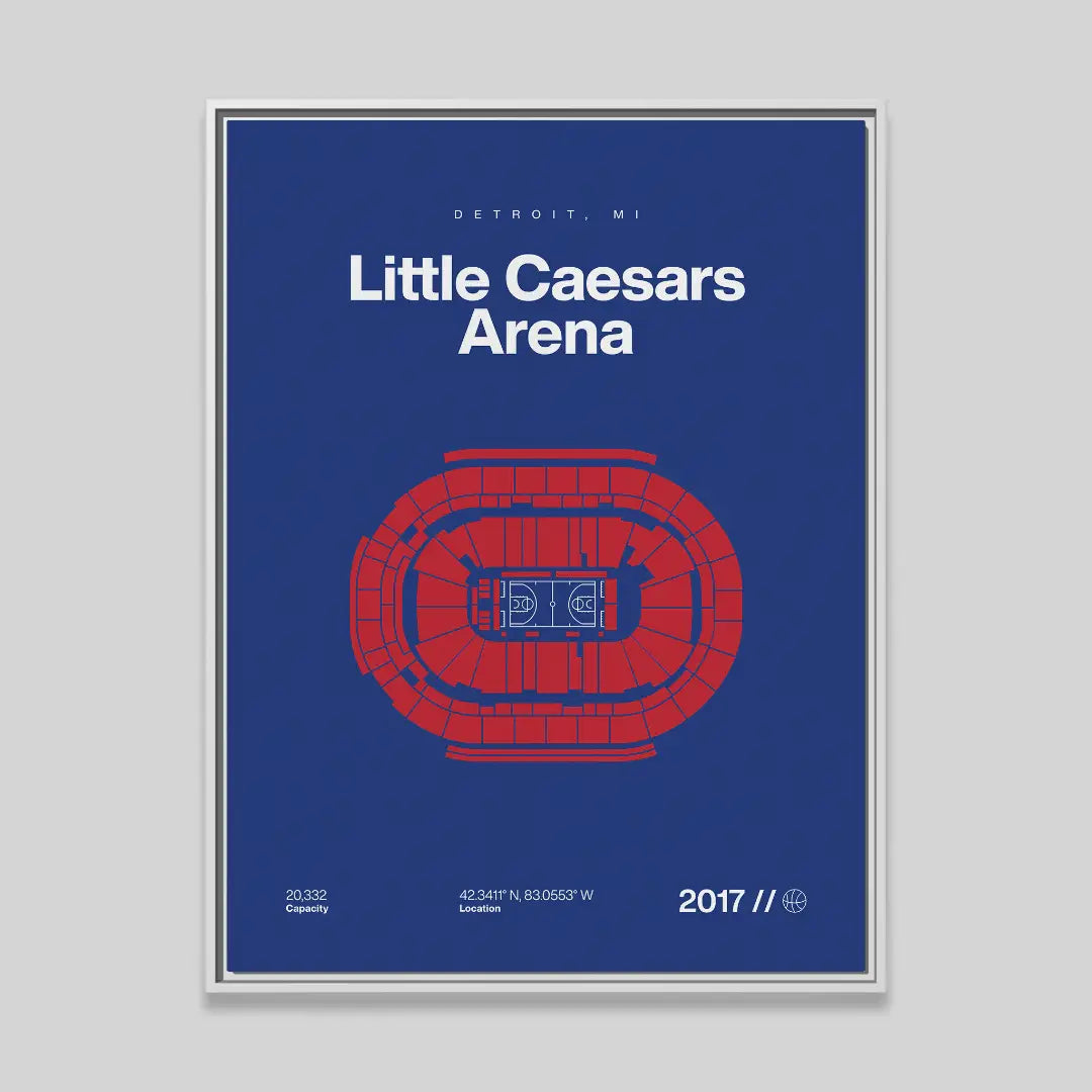 Detroit Basketball Arena Bold Canvas Art