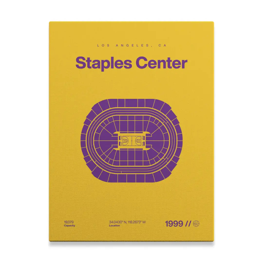 LA Basketball Arena Bold Canvas Art