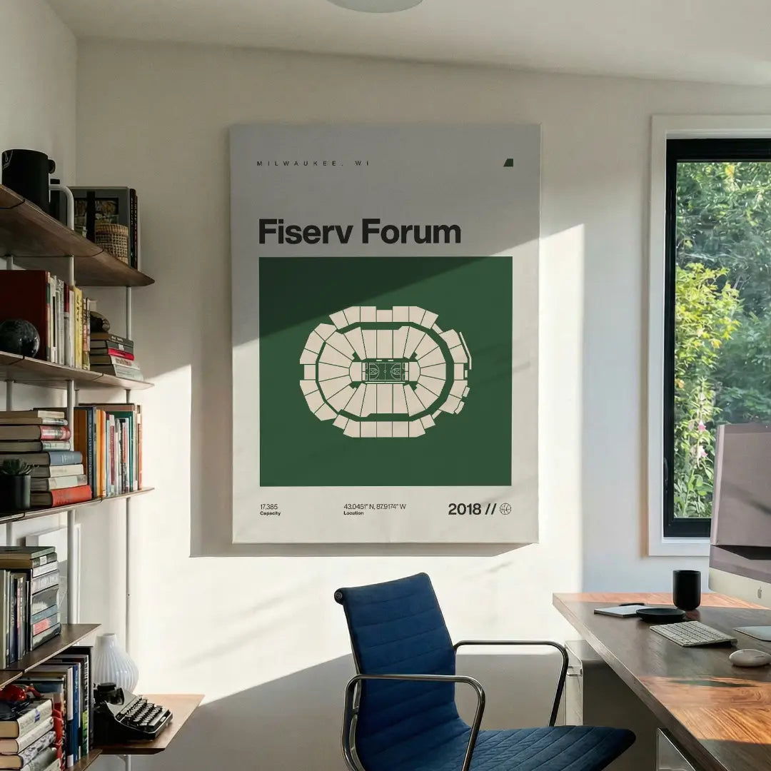 Milwaukee Basketball Arena Canvas Art