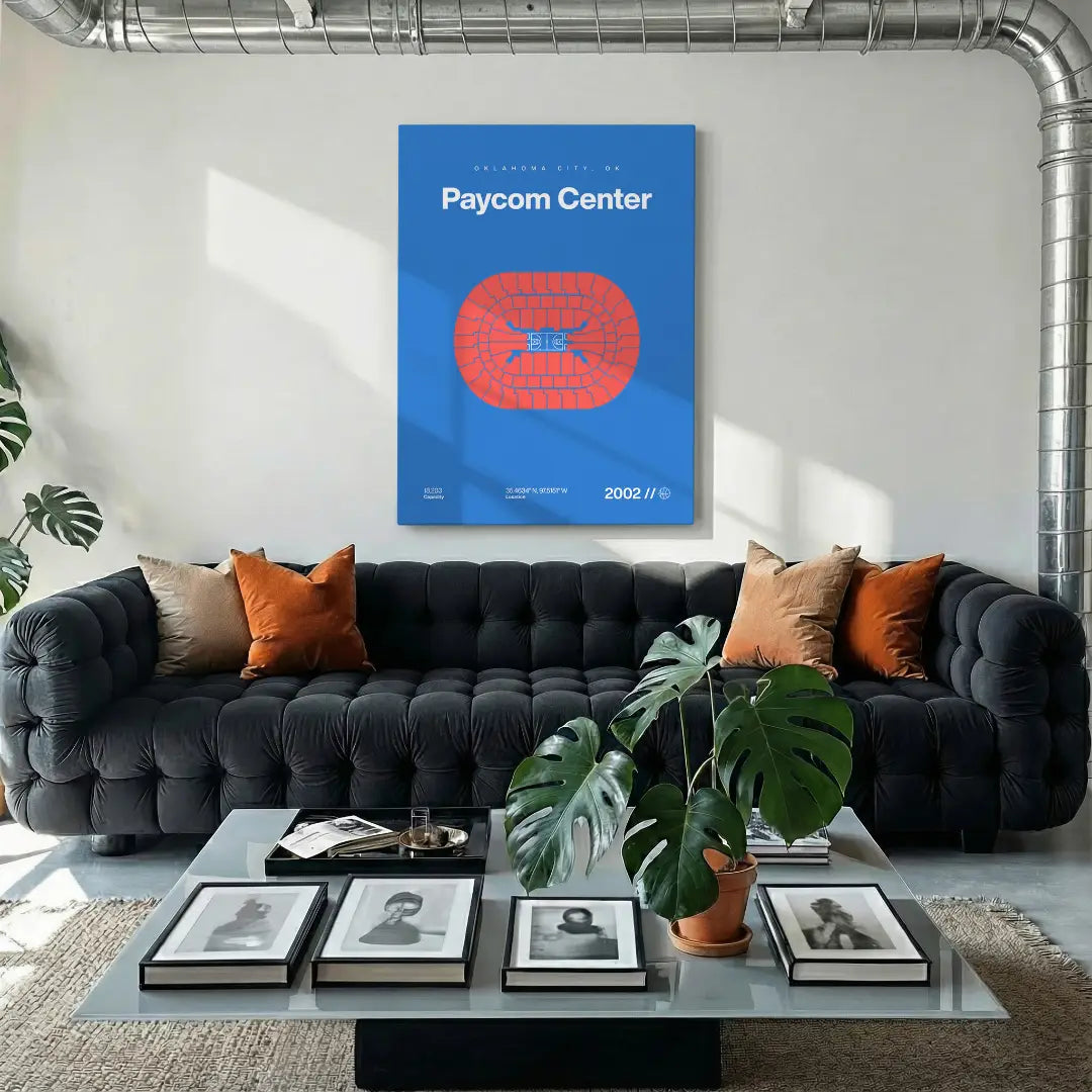 Oklahoma City Basketball Arena Bold Canvas Art