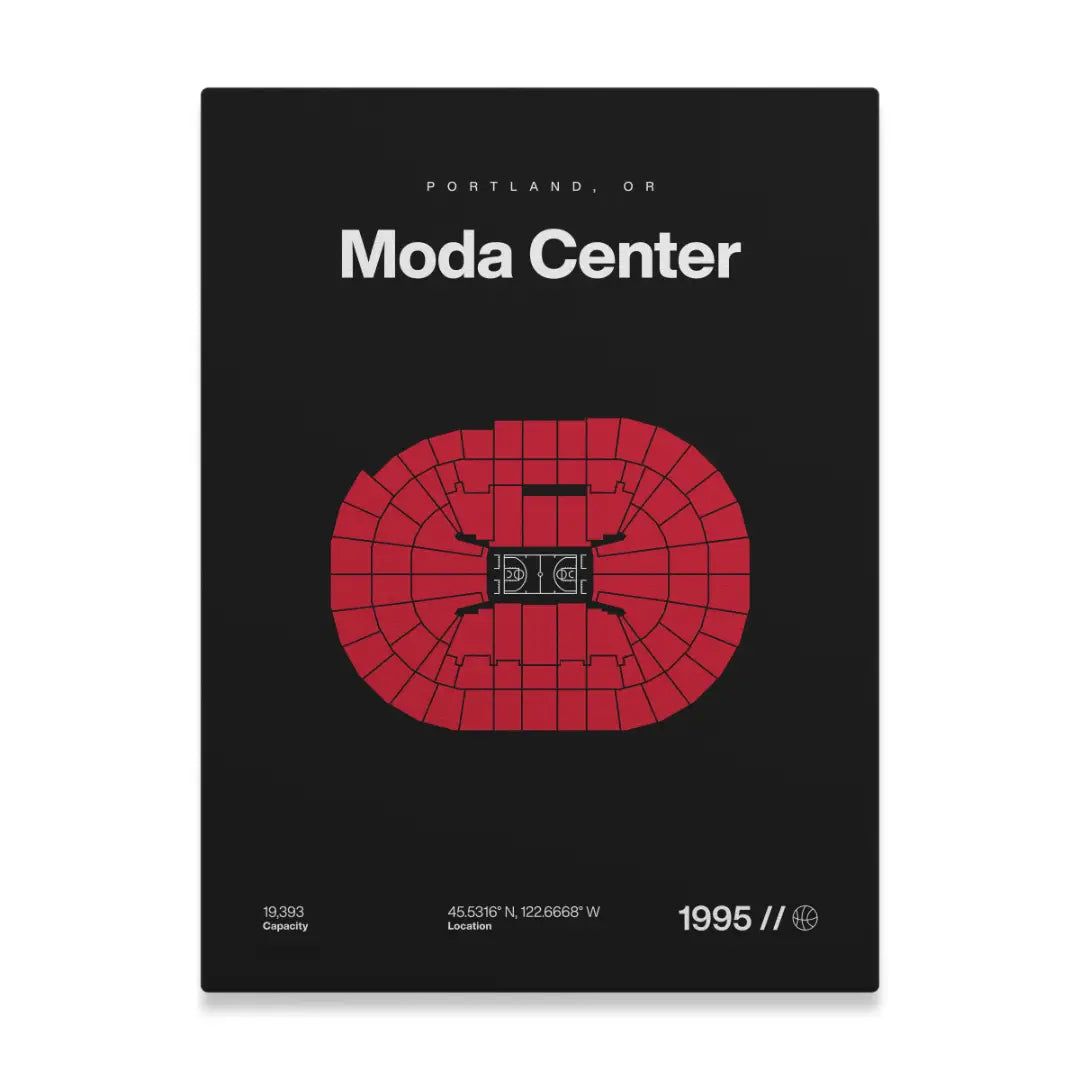 Portland Basketball Arena Bold Canvas Art