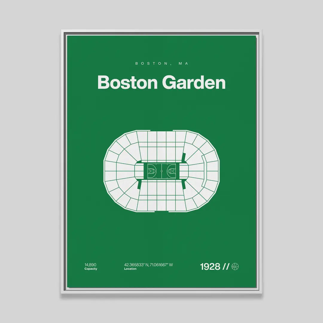 Boston Basketball Retro Arena Bold Canvas Art