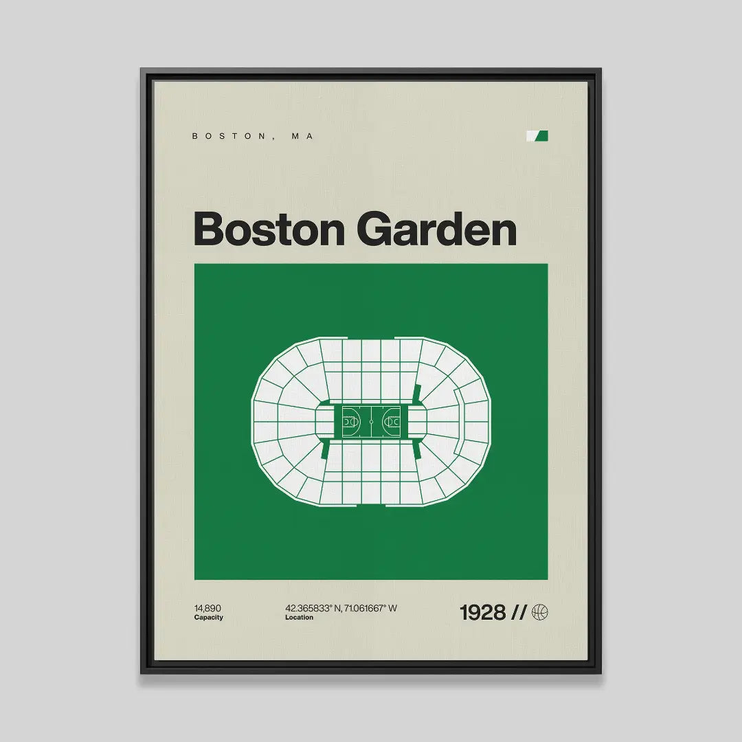 Boston Basketball Retro Arena Canvas Art