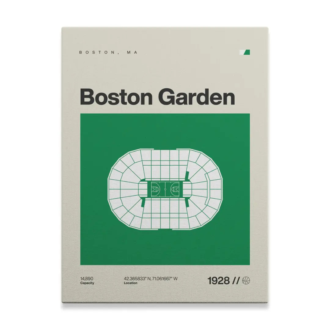 Boston Basketball Retro Arena Canvas Art