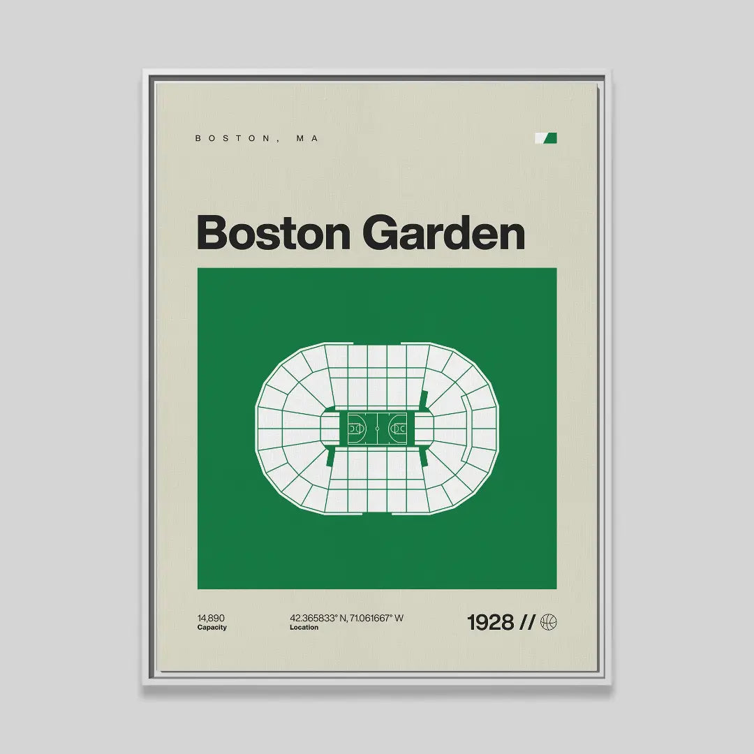 Boston Basketball Retro Arena Canvas Art