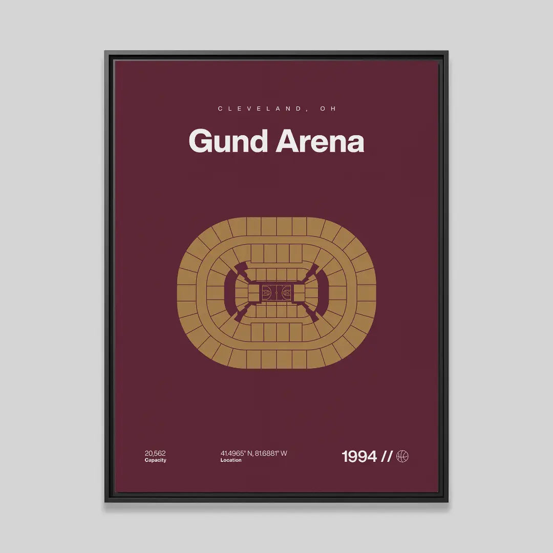 Cleveland Basketball Retro Arena Bold Canvas Art