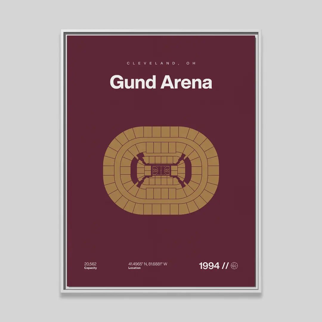 Cleveland Basketball Retro Arena Bold Canvas Art