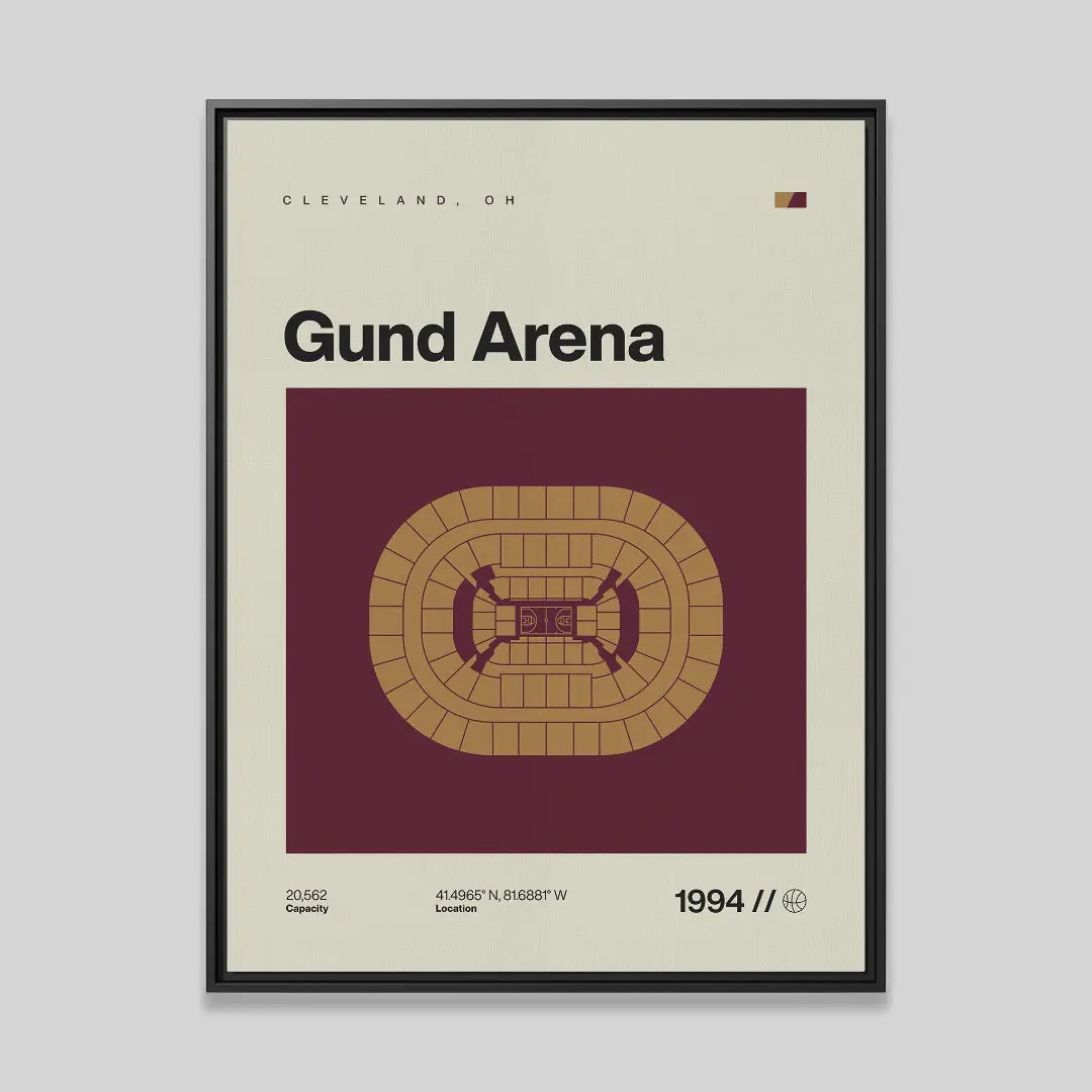 Cleveland Basketball Retro Arena Canvas Art