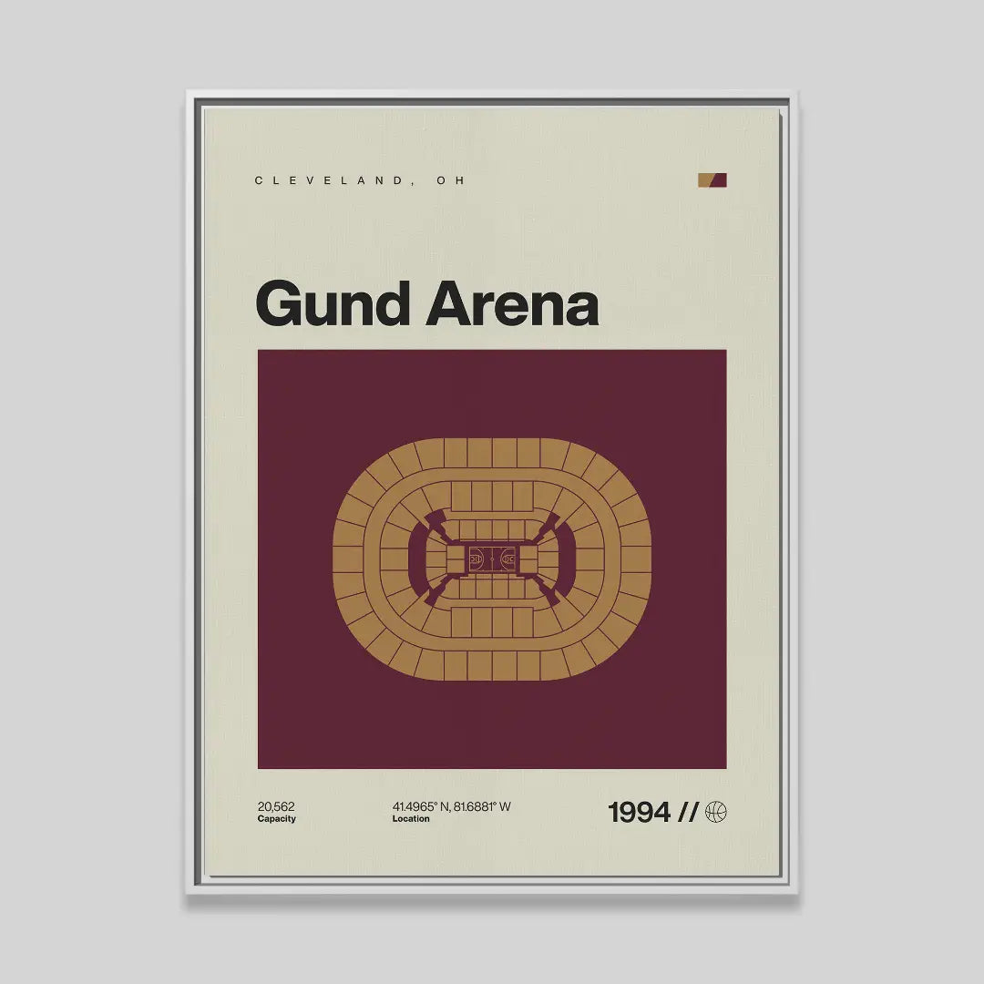 Cleveland Basketball Retro Arena Canvas Art