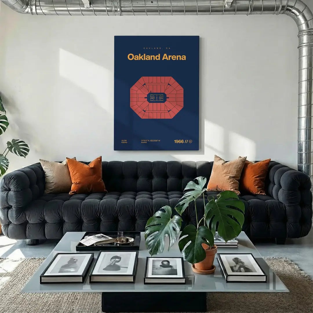Golden State Basketball Retro Arena Bold Canvas Art