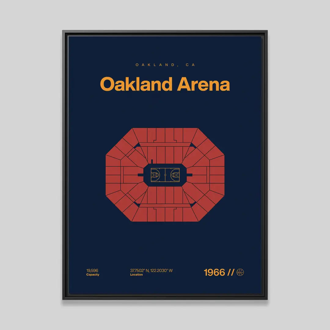 Golden State Basketball Retro Arena Bold Canvas Art