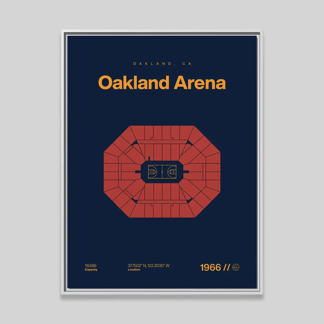 Golden State Basketball Retro Arena Bold Canvas Art