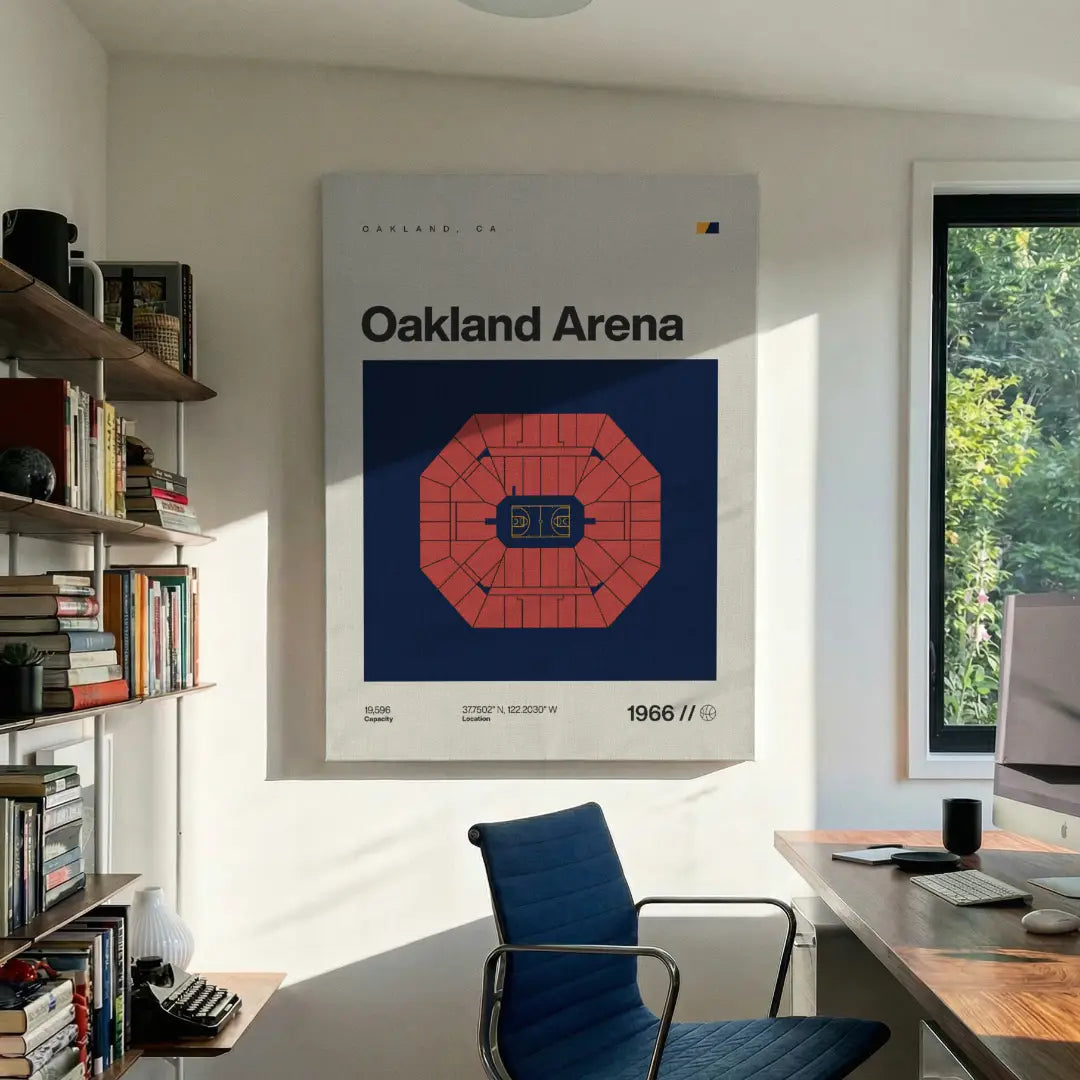 Golden State Basketball Retro Arena Canvas Art