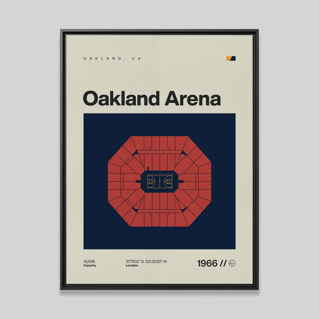 Golden State Basketball Retro Arena Canvas Art