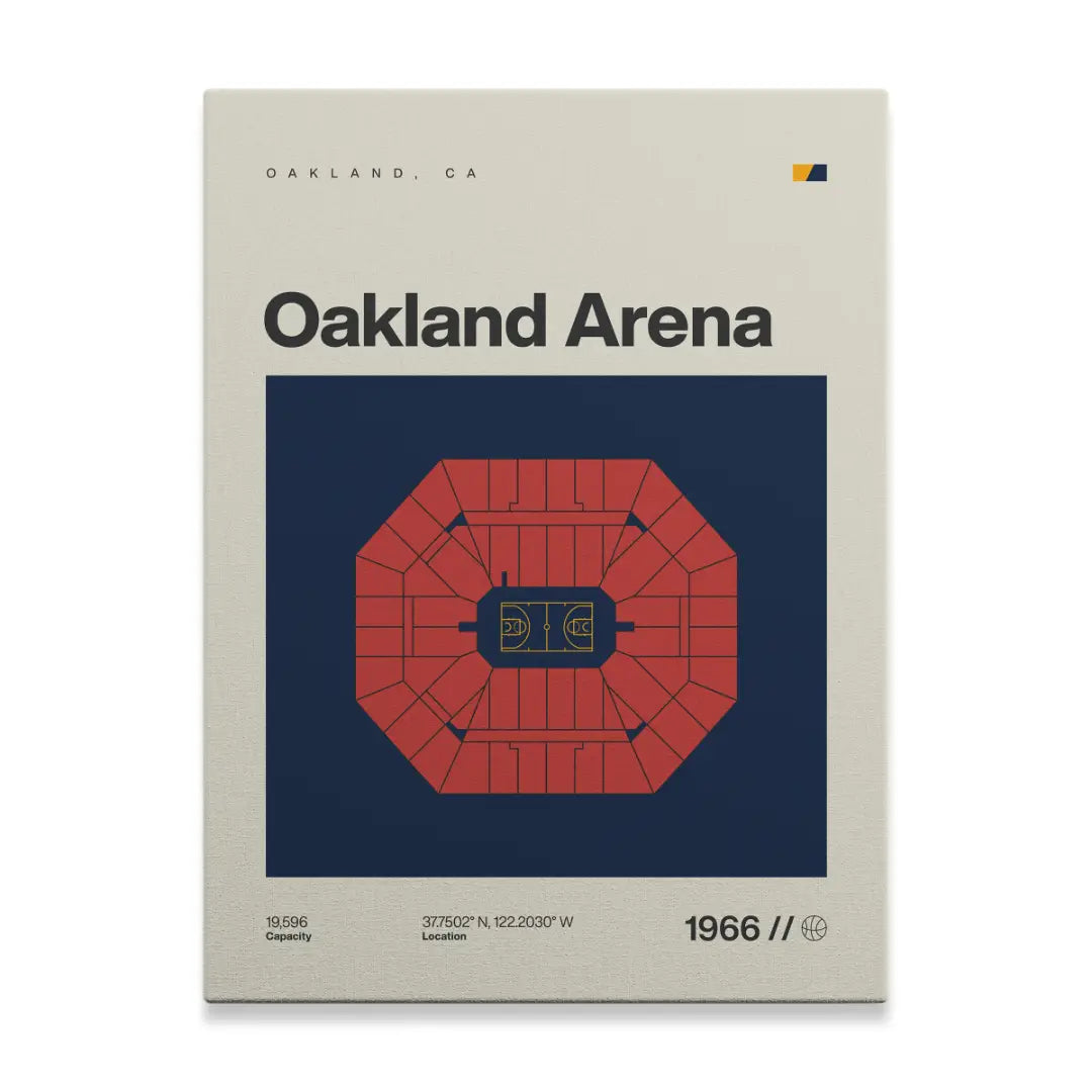 Golden State Basketball Retro Arena Canvas Art