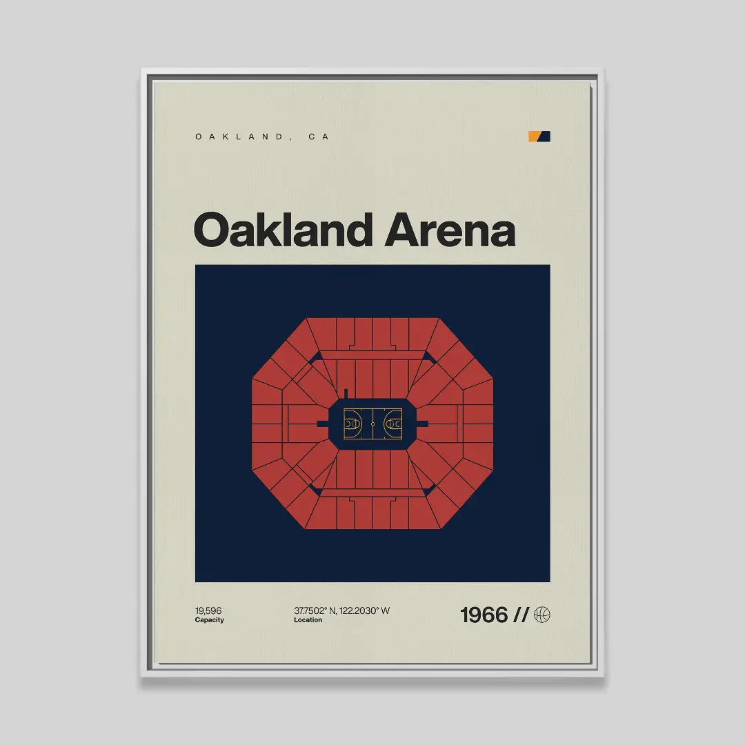 Golden State Basketball Retro Arena Canvas Art