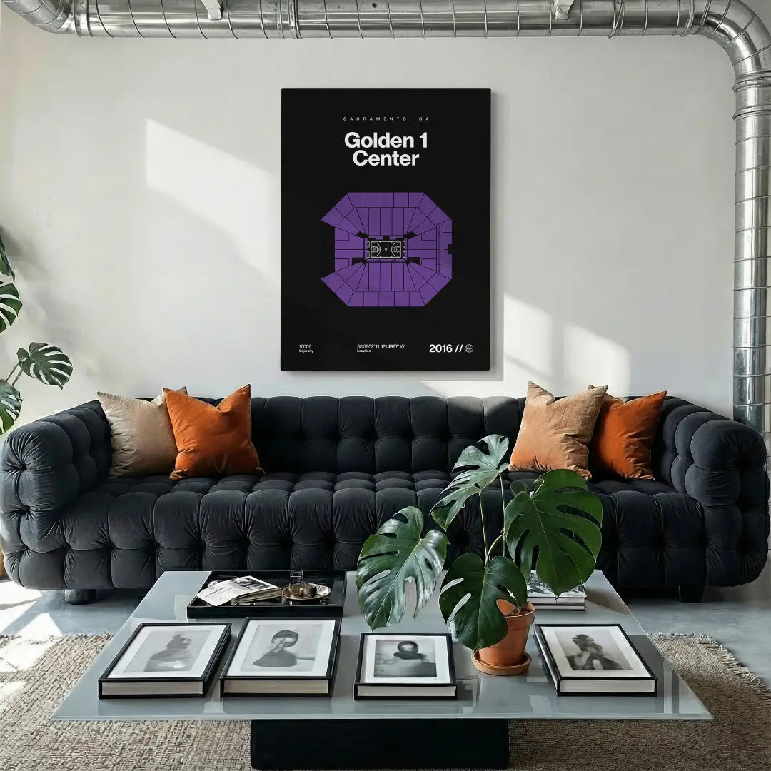 Sacramento Basketball Arena Bold Canvas Art