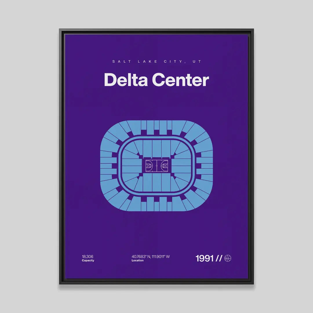 Utah Basketball Arena Bold Canvas Art