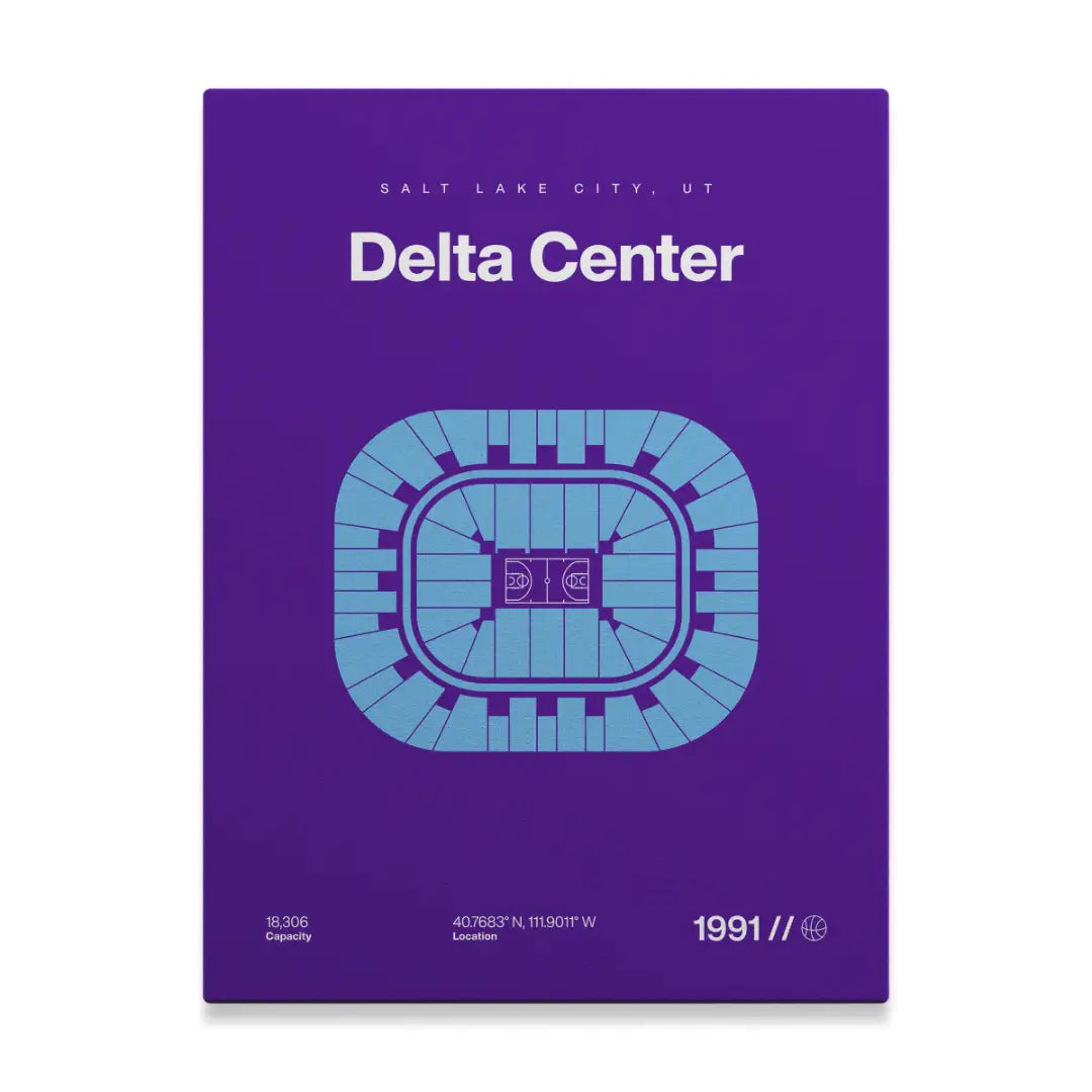 Utah Basketball Arena Bold Canvas Art