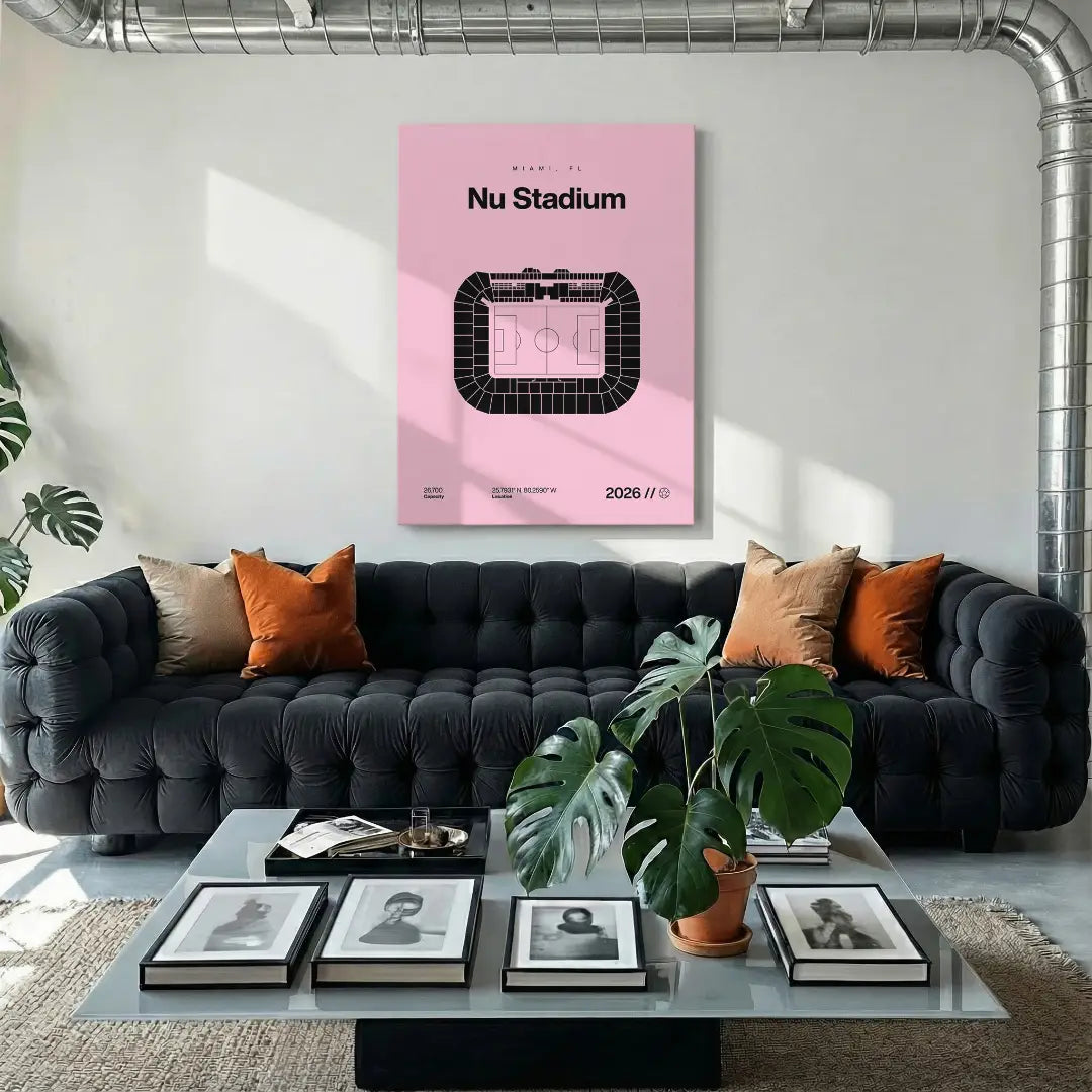 Miami Soccer Stadium Bold Canvas Art