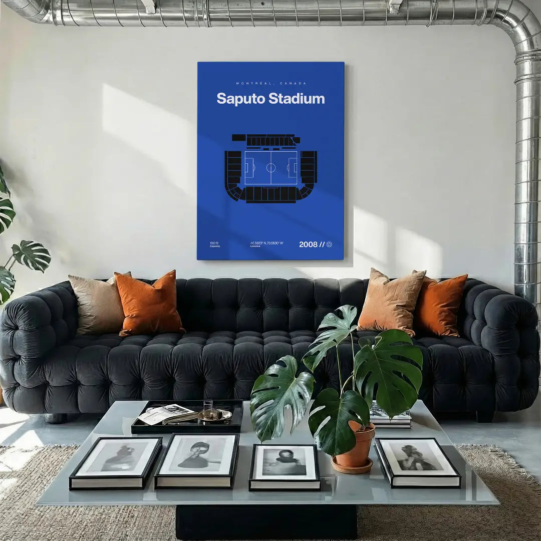 Montreal Soccer Stadium Bold Canvas Art