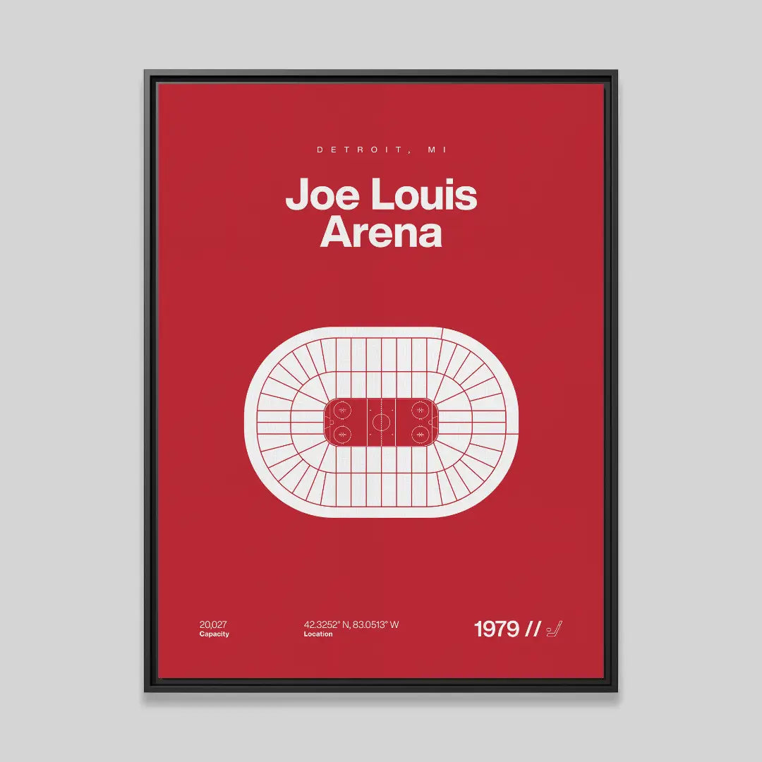 Detroit Hockey Retro Arena Bold Canvas Art