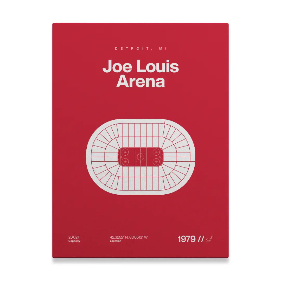 Detroit Hockey Retro Arena Bold Canvas Art
