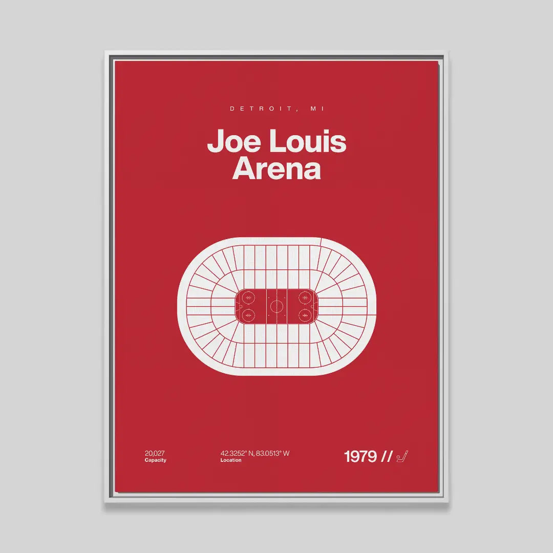 Detroit Hockey Retro Arena Bold Canvas Art