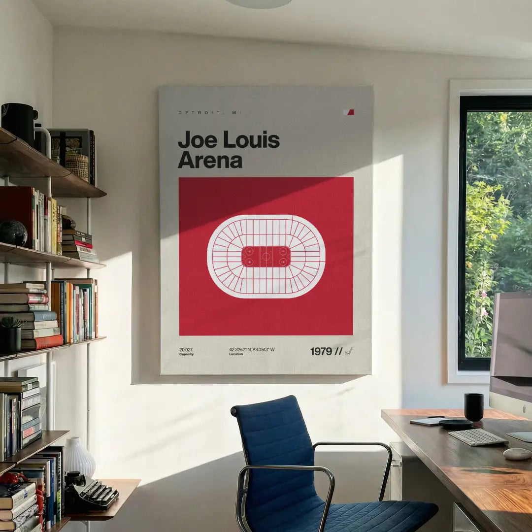 Detroit Hockey Retro Arena Canvas Art