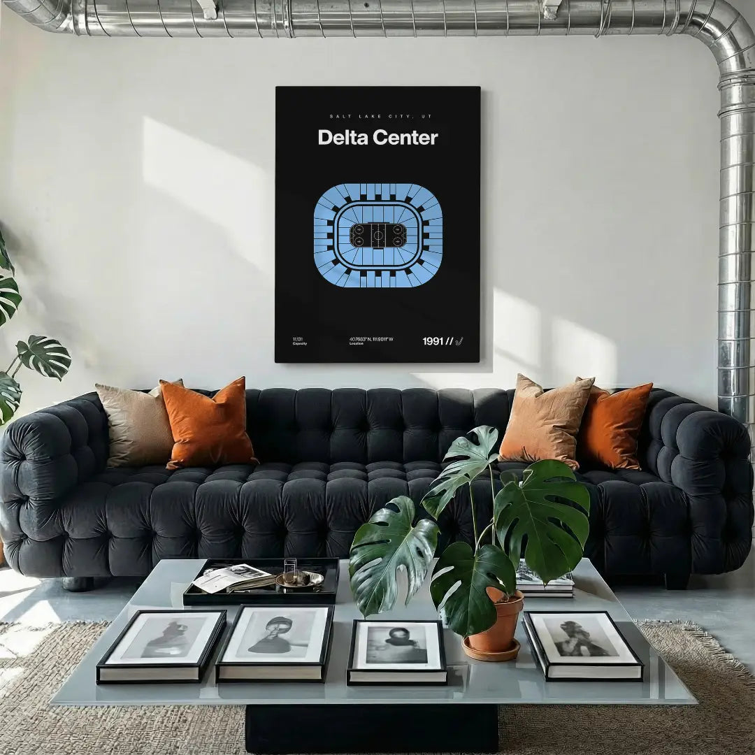 Utah Hockey Arena Bold Canvas Art